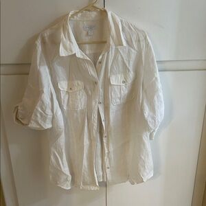 Charter Club white Linen Blouse